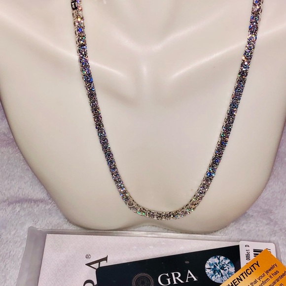 5.1mm VVS moissanite diamond tennis chain, 13ct GRA Certified, Pass Diamond test - Picture 5 of 7